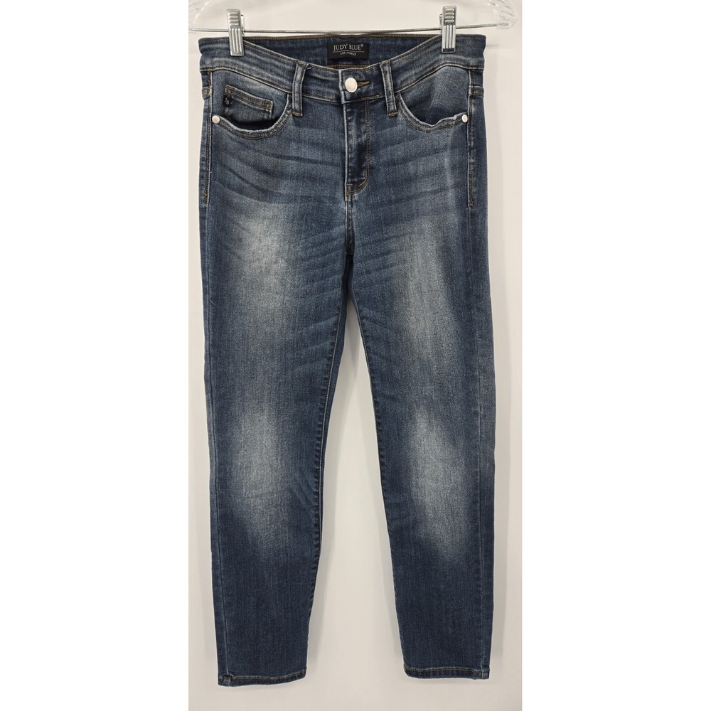 Judy Blue Relaxed Fit Distressed Jeans‎ Womens 7/28 Denim Ankle Stret JB82103MD